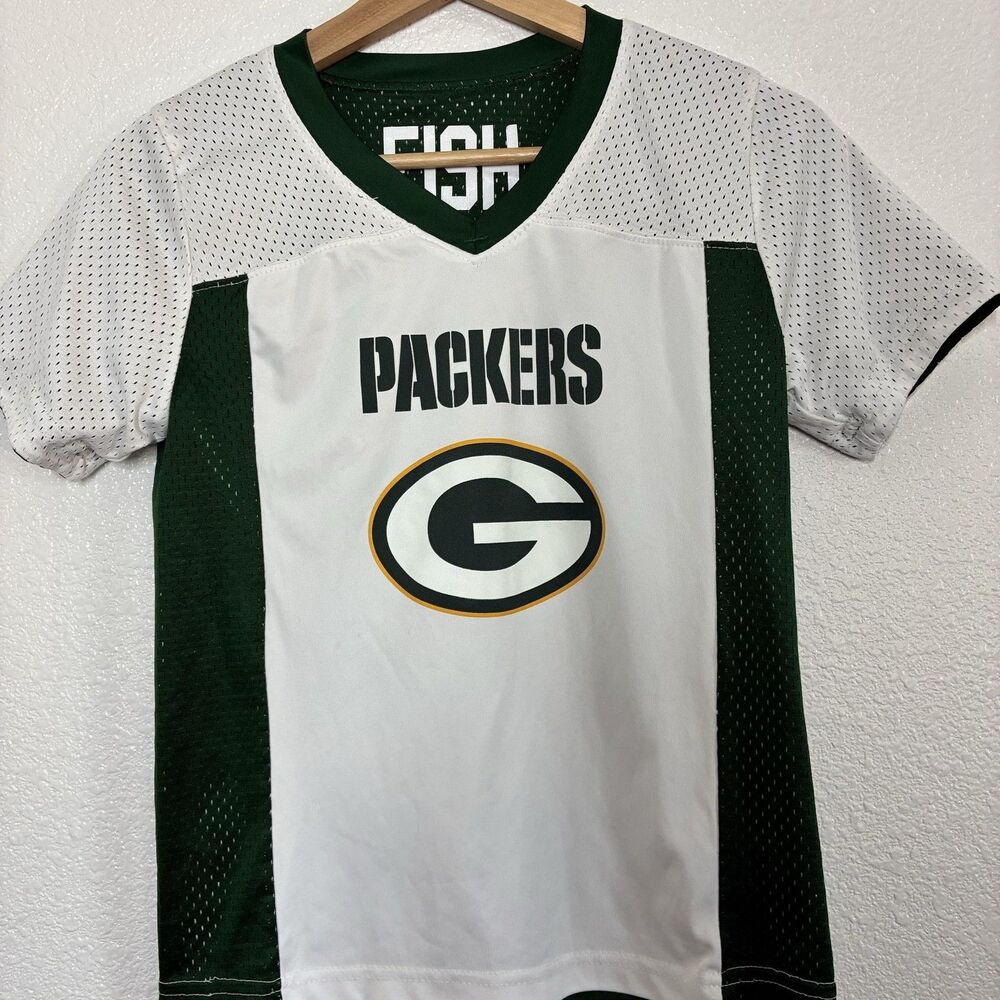 Green Bay Packers Jersey Youth Medium Green NFL Football NFL FLAG Reversible - Picture 11 of 14